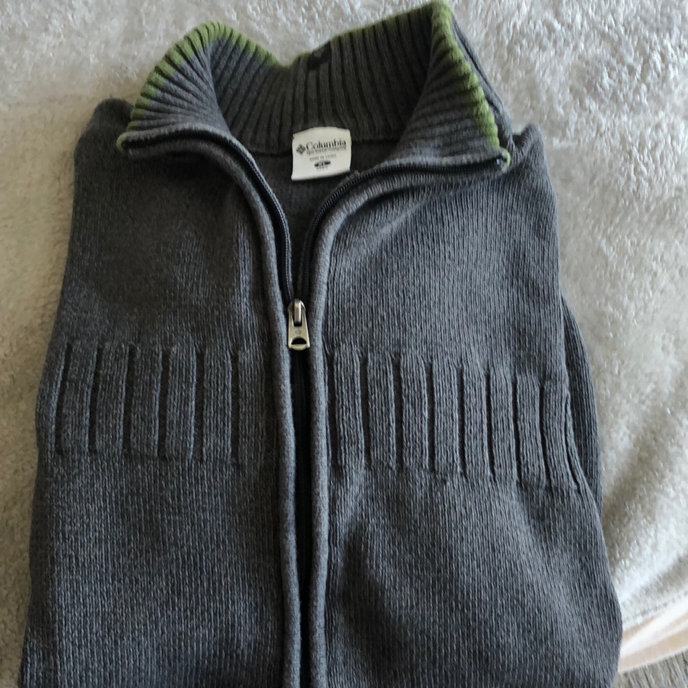 Columbia zip up cotton sweater